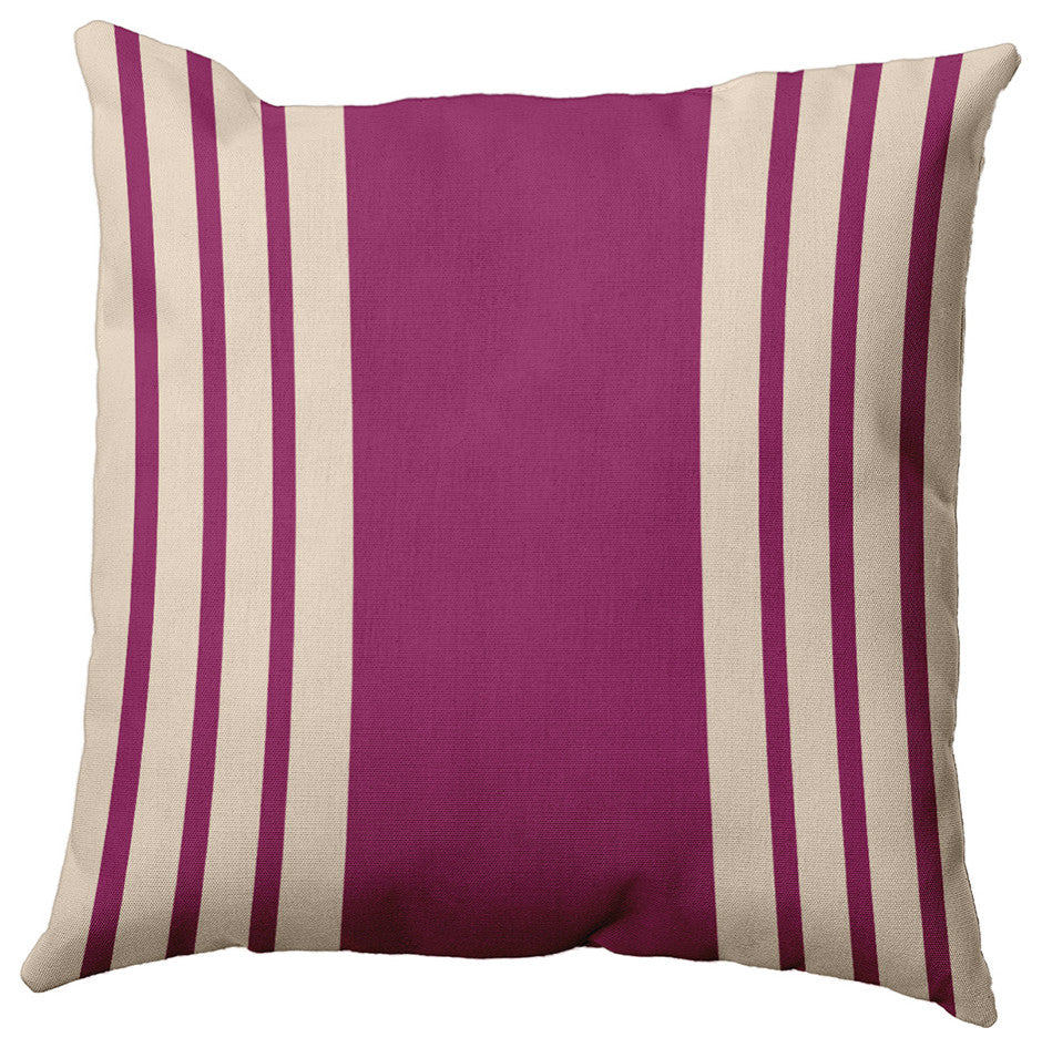 26"x26" Stripe Decorative Throw Pillow, Dusty Rose