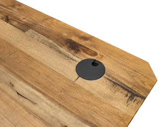 Executive Electric Sit/Stand Desk With Solid Plank Top, Brown