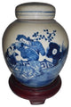 Hand-Painted Blue and White Chinese Porcelain Ginger Jar