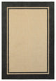 HomeRoots 9' x 12' Sand and Black Border Indoor Outdoor Area Rug