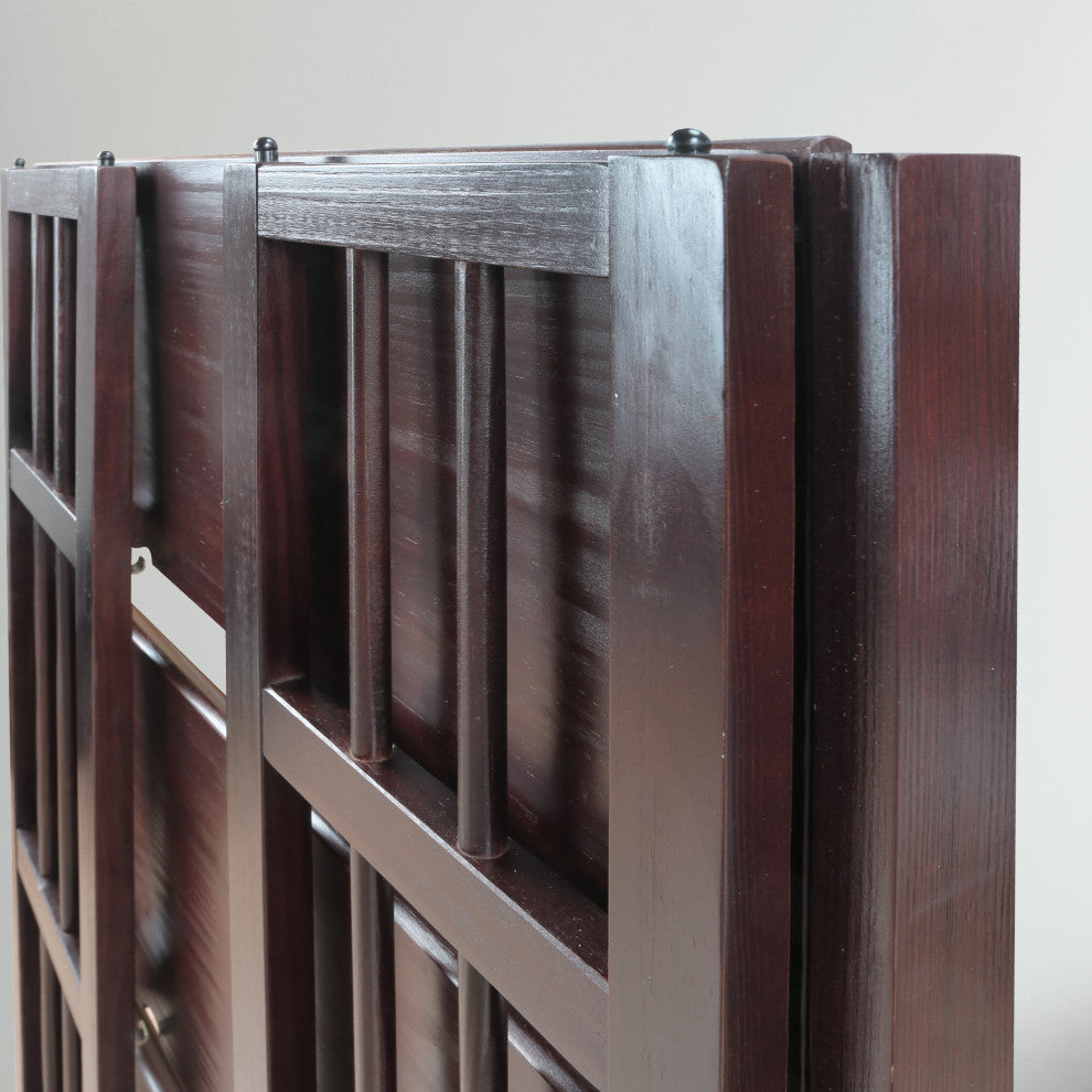3 Shelf Folding Bookcase, Espresso, Large, 3 Shelf