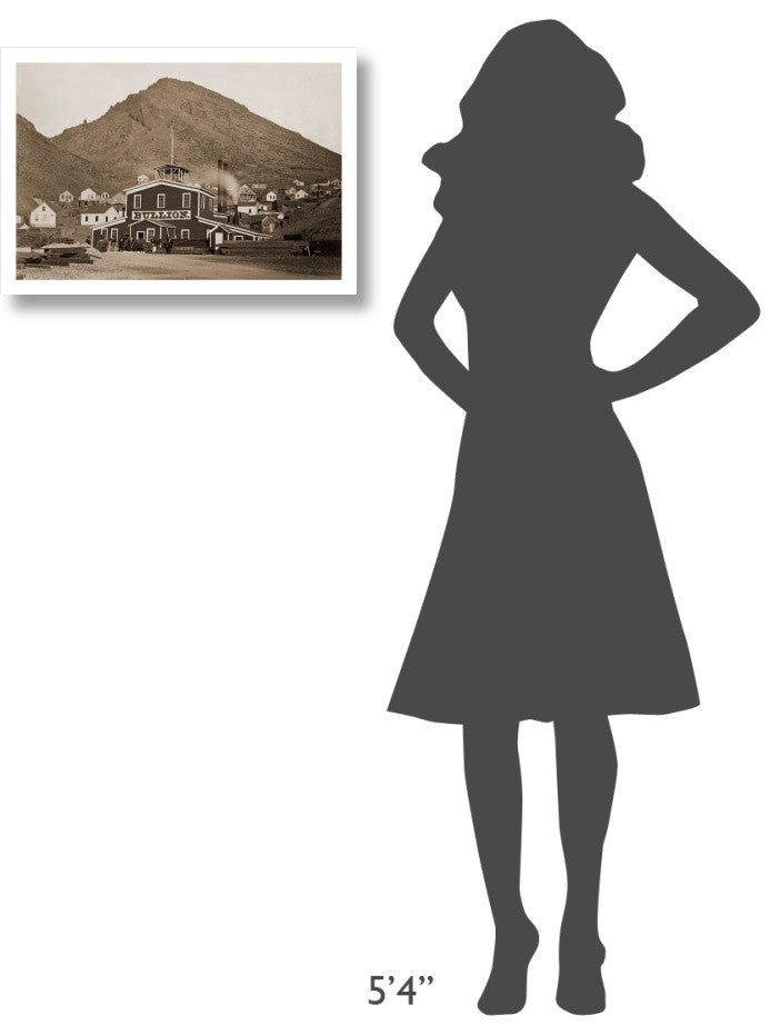 "The Bullion Mine, Virginia City, Nevada, 1880" Paper Art, 24"x17"