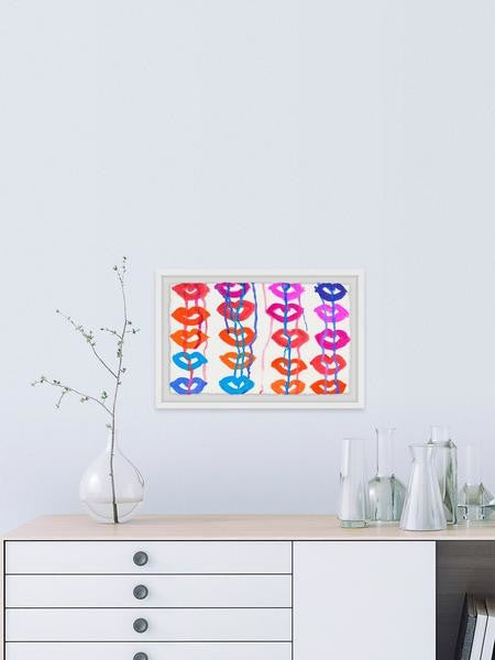 "Colored Lips" Framed Painting Print, 24"x16"