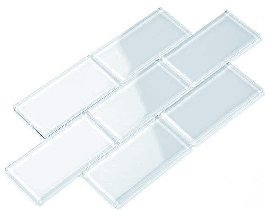 Glass Subway Tile, Baby Blue, Sample Swatch