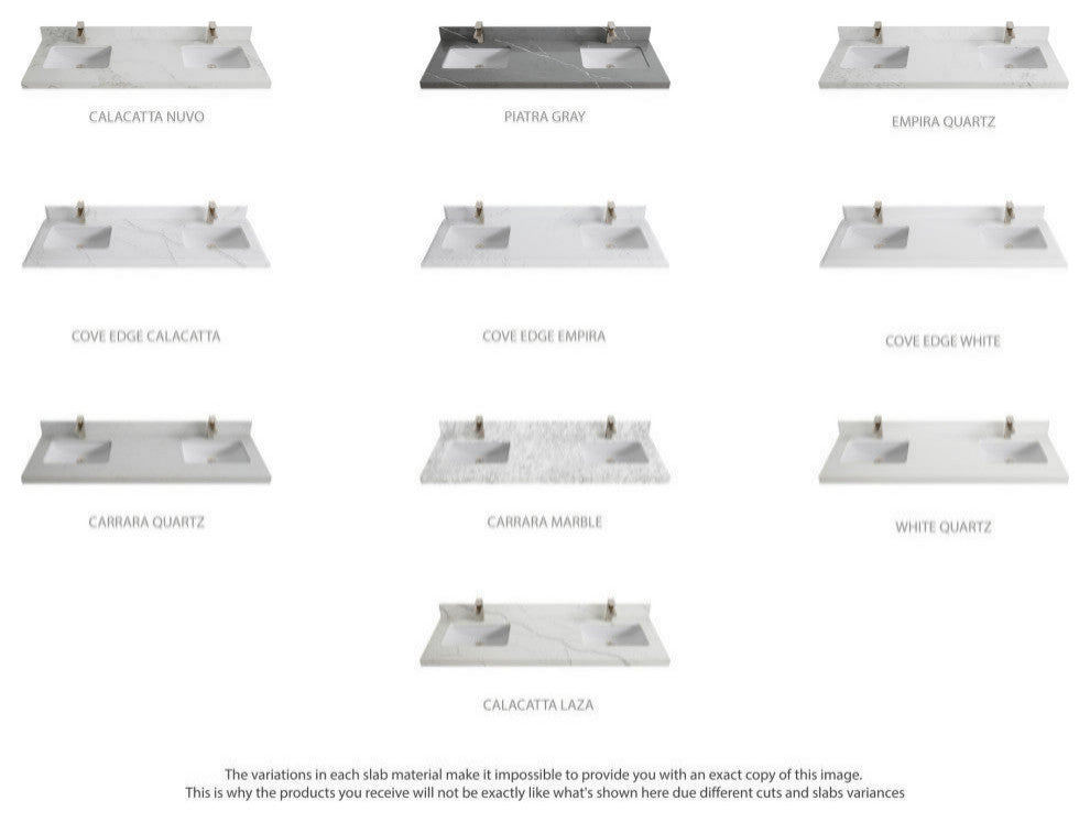 Malibu 60 Double Sink Bathroom Vanity in Black 2" White Quartz