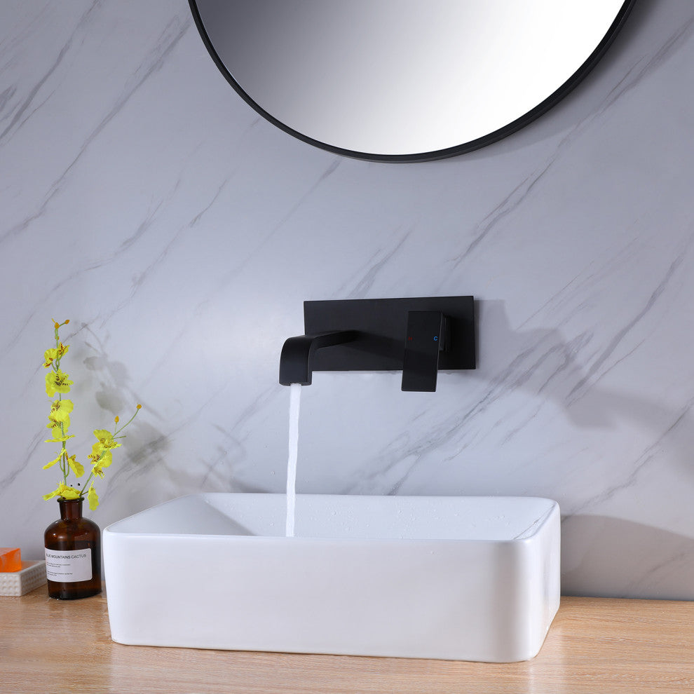 Single Handle Wall Mounted Bathroom Sink Faucet