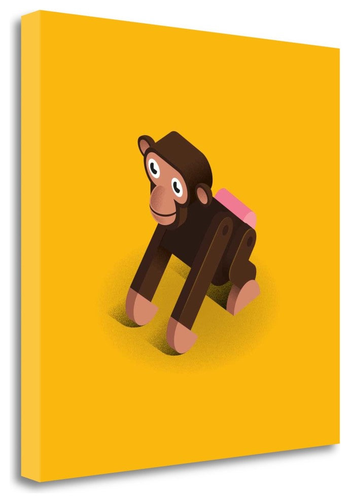 "Monkey" By Bo Virkelyst Jensen, Giclee Print on Gallery Wrap Canvas