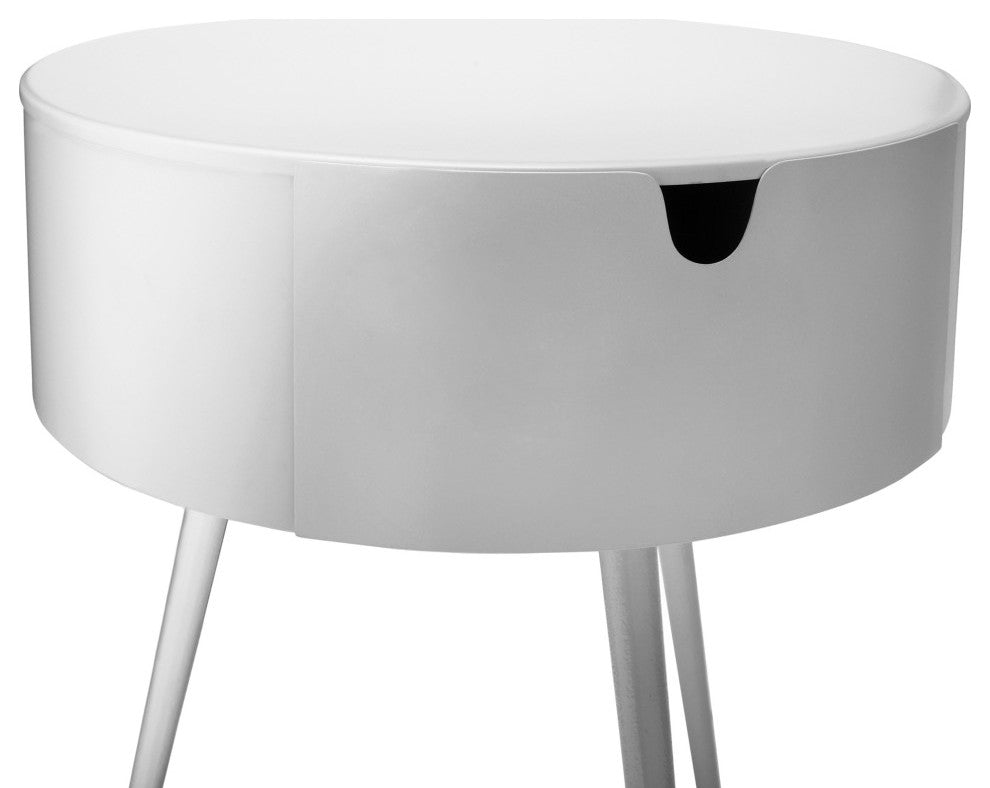 Bali Metal Side Table/Nightstand, White
