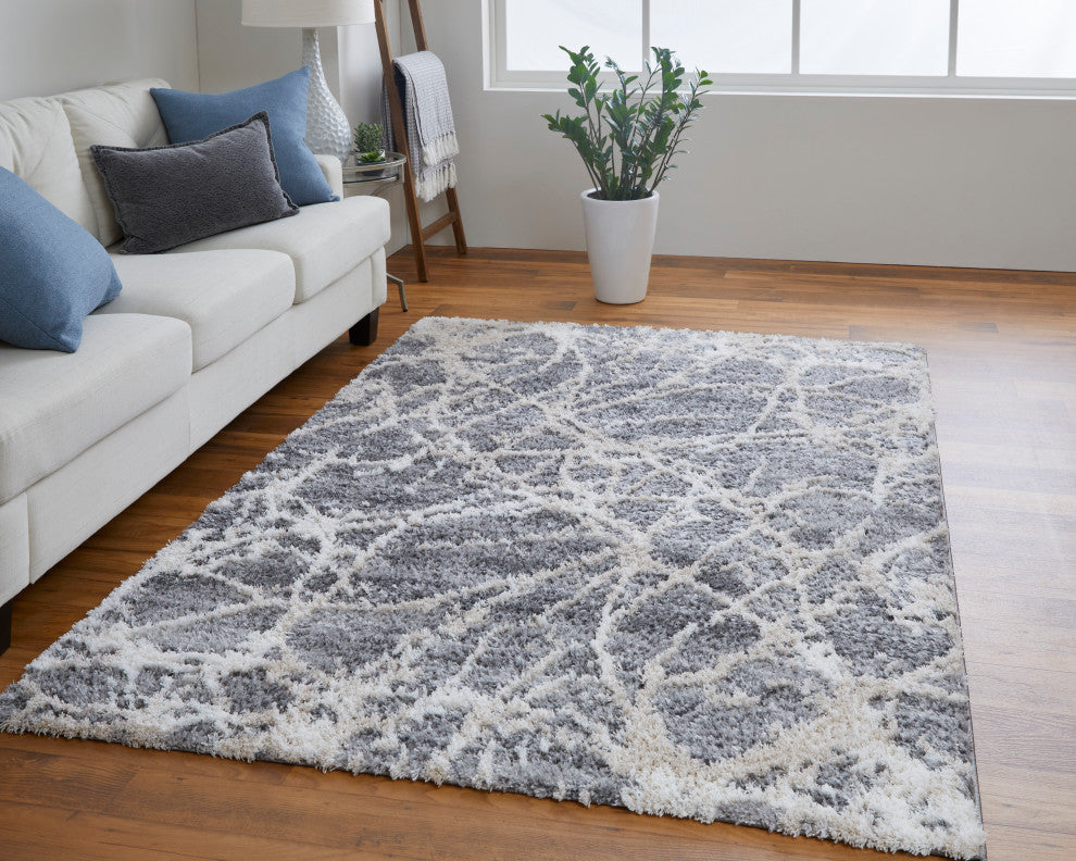 Weave & Wander Caide Contemporary Gray/Cream Rug, 2'x3'
