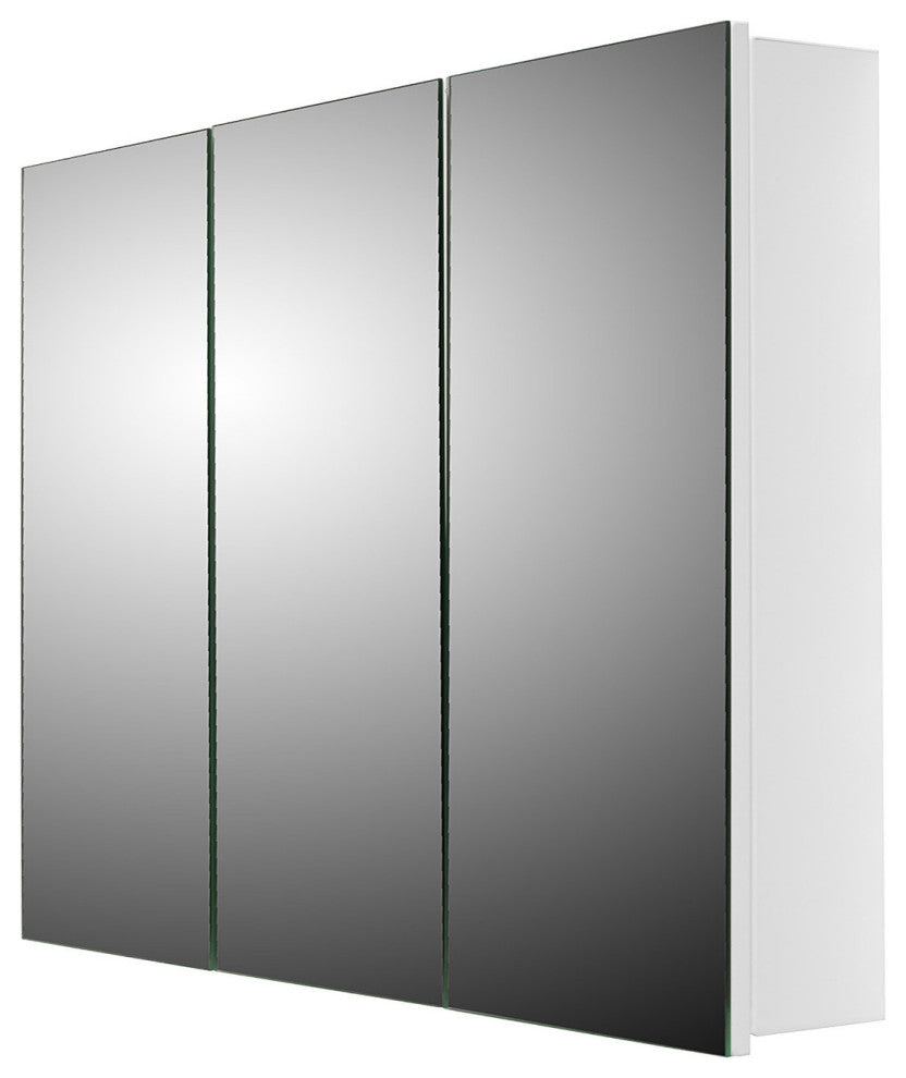 Tri-View Medicine Cabinet, 48"x36", Polished Edge, Surface Mounted