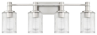 Concord 4-Light Bathroom Vanity Light, Silver and Polished Nickel