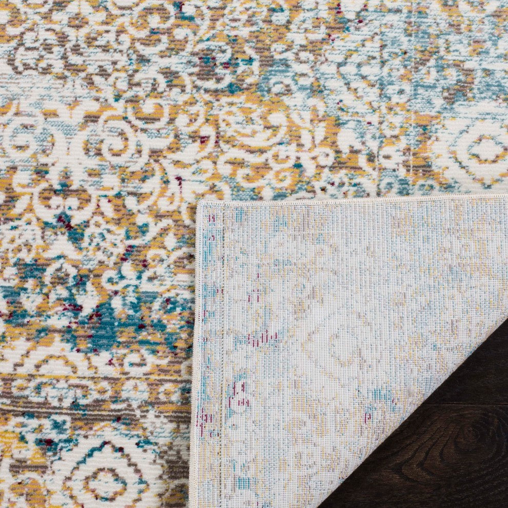 Safavieh Aria Ara183Y Vintage/Distressed Rug, Yellow/Cream, 4'0"x6'0"