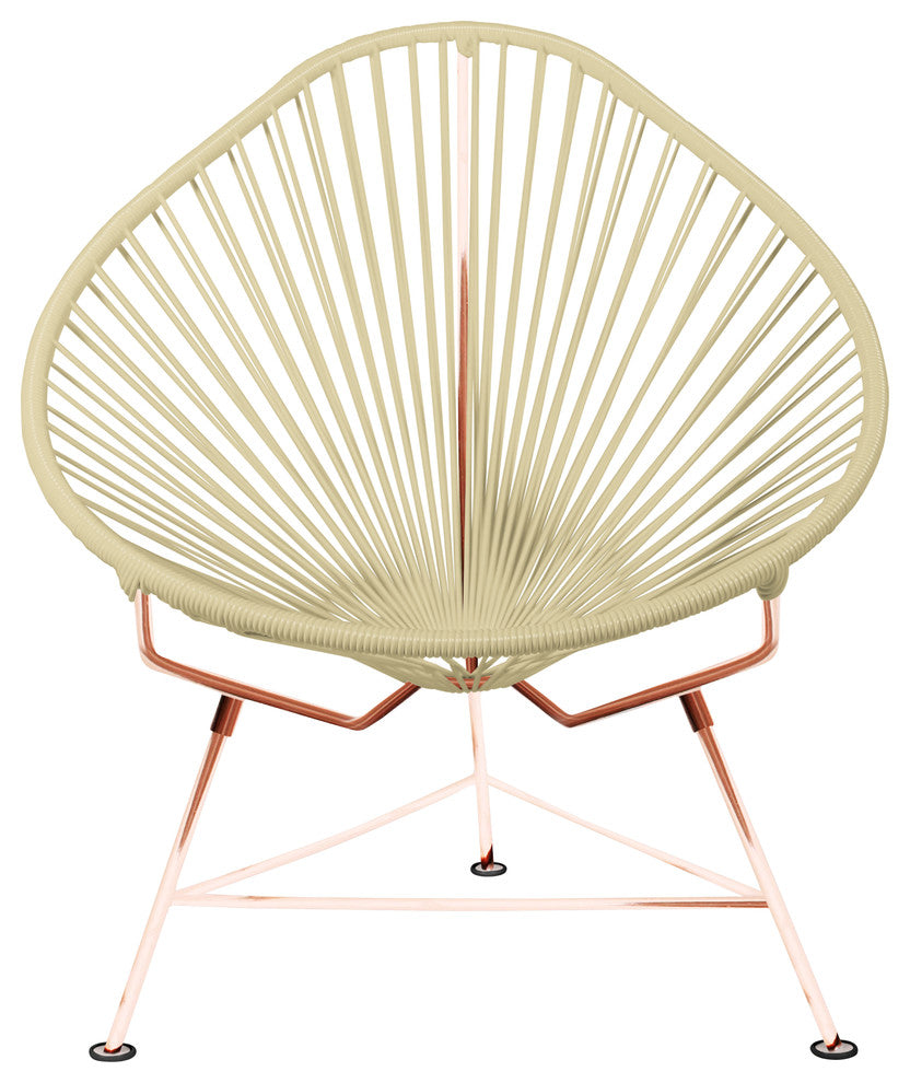 Junior Indoor/Outdoor Handmade Acapulco Chair, Ivory Weave, Copper Frame