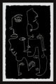 "Line Face Illusion" Framed Painting Print, 20x30