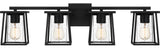 Lodge Four Light Bath, Matte Black