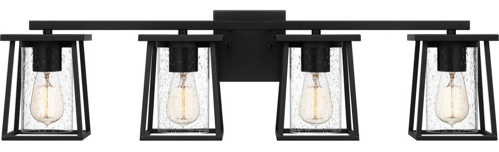 Lodge Four Light Bath, Matte Black