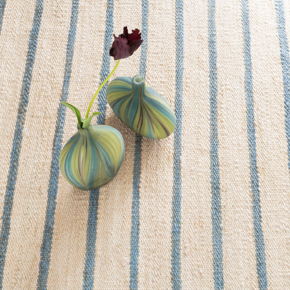Dash & Albert Moana Stripe Handwoven Jute Rug, Blue, 8' x 10'