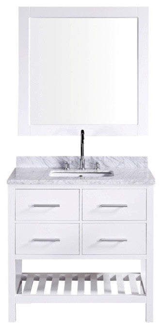 London 36" Single Sink Vanity Set, White