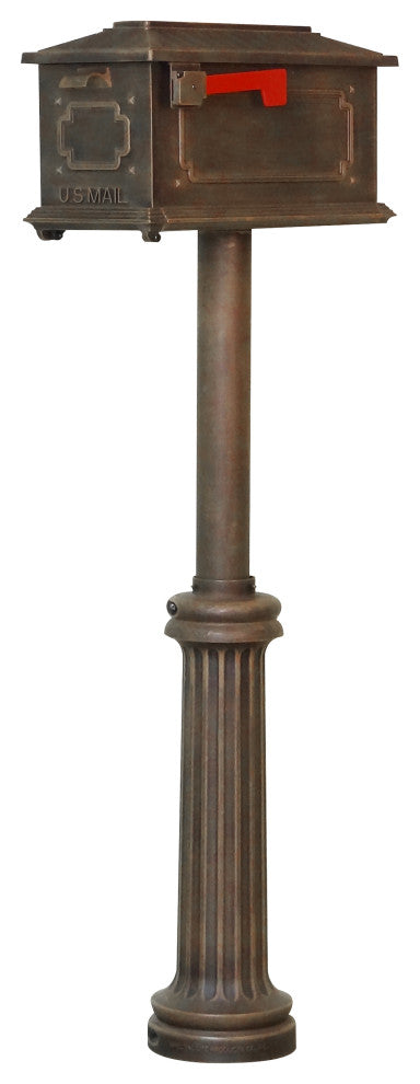 Kingston Curbside Mailbox with Bradford Surface Mount Mailbox Post
