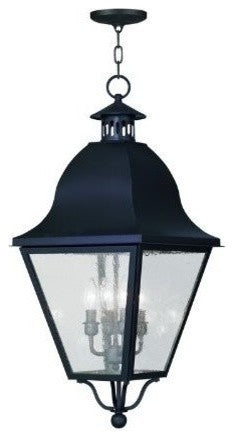 Livex Lighting 4 Light Black Outdoor Chain Lantern - 2547-04