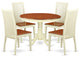 5Pc Hartland Set, 1 Dining Table, Four Wood Seat Dinette Chairs, Black, Cherry