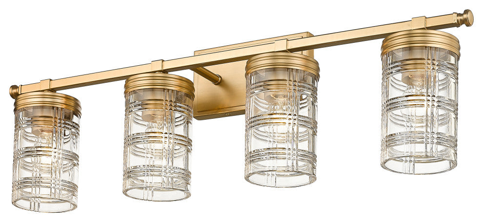 Zlite 344-4V-HG 4-Light Vanity, Clear