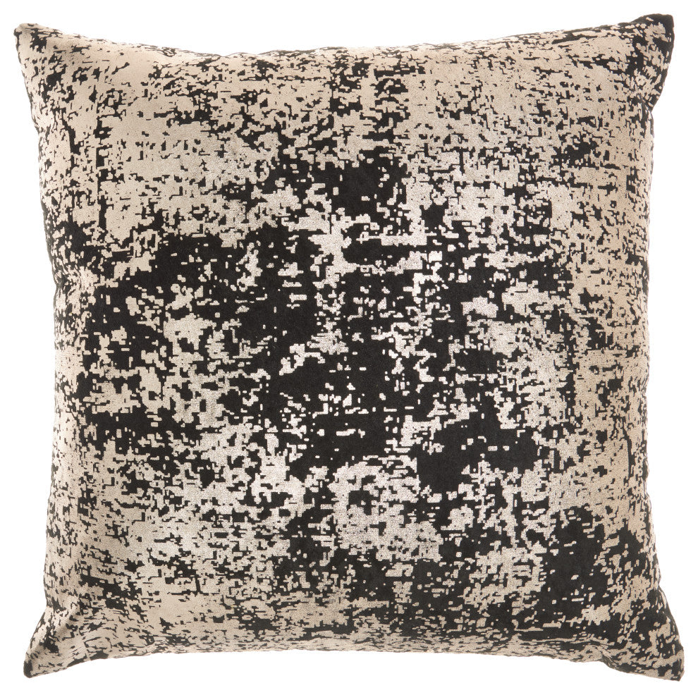 Mina Victory DR502 Throw Pillow, Black/Rose/Gold, 20" X 20"