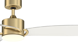 SculptAire, 52" Brushed Satin Brass With Clear Blades and LED Light