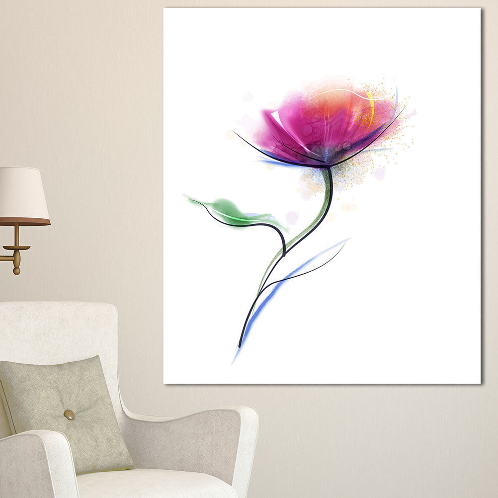 Vector Watercolor Floral Design, Large Floral Canvas Art Print, 30"x40"