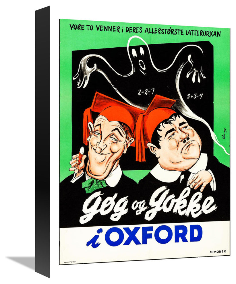 "Laurel & Hardy - Norwegian - A Chump At Oxford" Canvas Giclee, 12"x16"