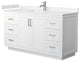 60"SGL Vanity White, Light-Vein Carrara Cult. Marble Top, Sink, Nickel Trim