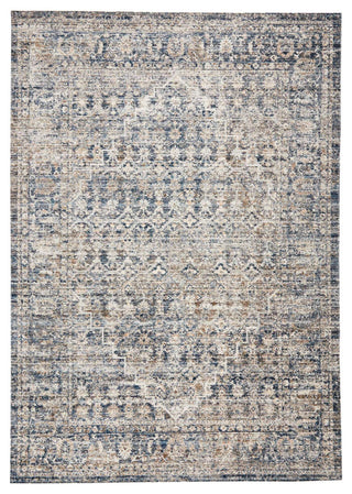 Ava Distressed Arabesc Area Rug, Navy, 5'x7'6"