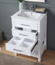 24" Aruzza Small Slim White Bathroom Vanity