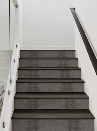 Crocodile Peel and Stick Stair Riser Strips, Grey, 48"w X 6"h, 6 Pack