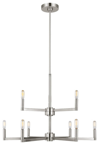 Fullton Nine Light Chandelier, Brushed Nickel