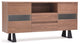 HomeRoots 32" Walnut Veneer Metal and Glass Buffet