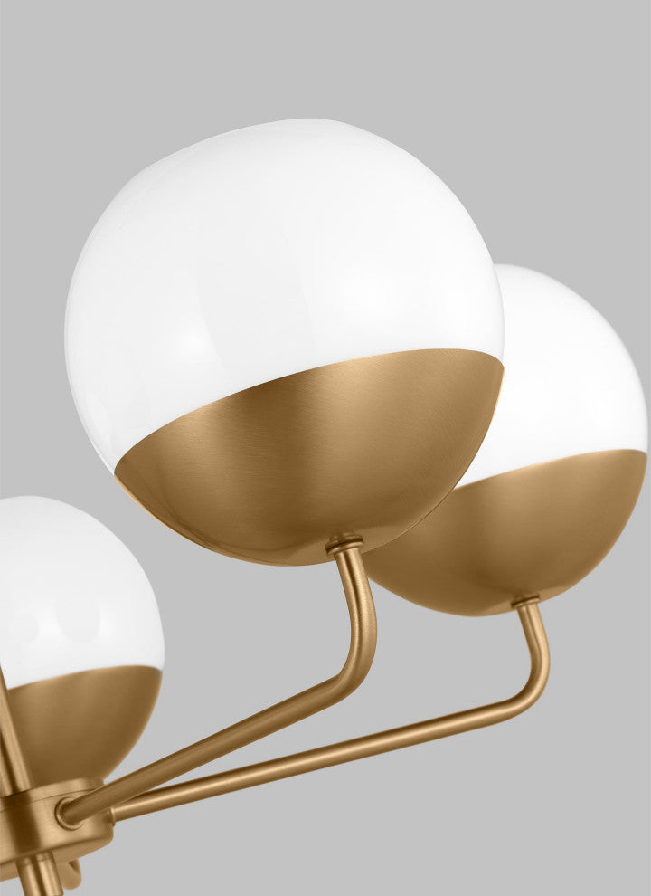 Alvin Five Light Chandelier, Satin Brass