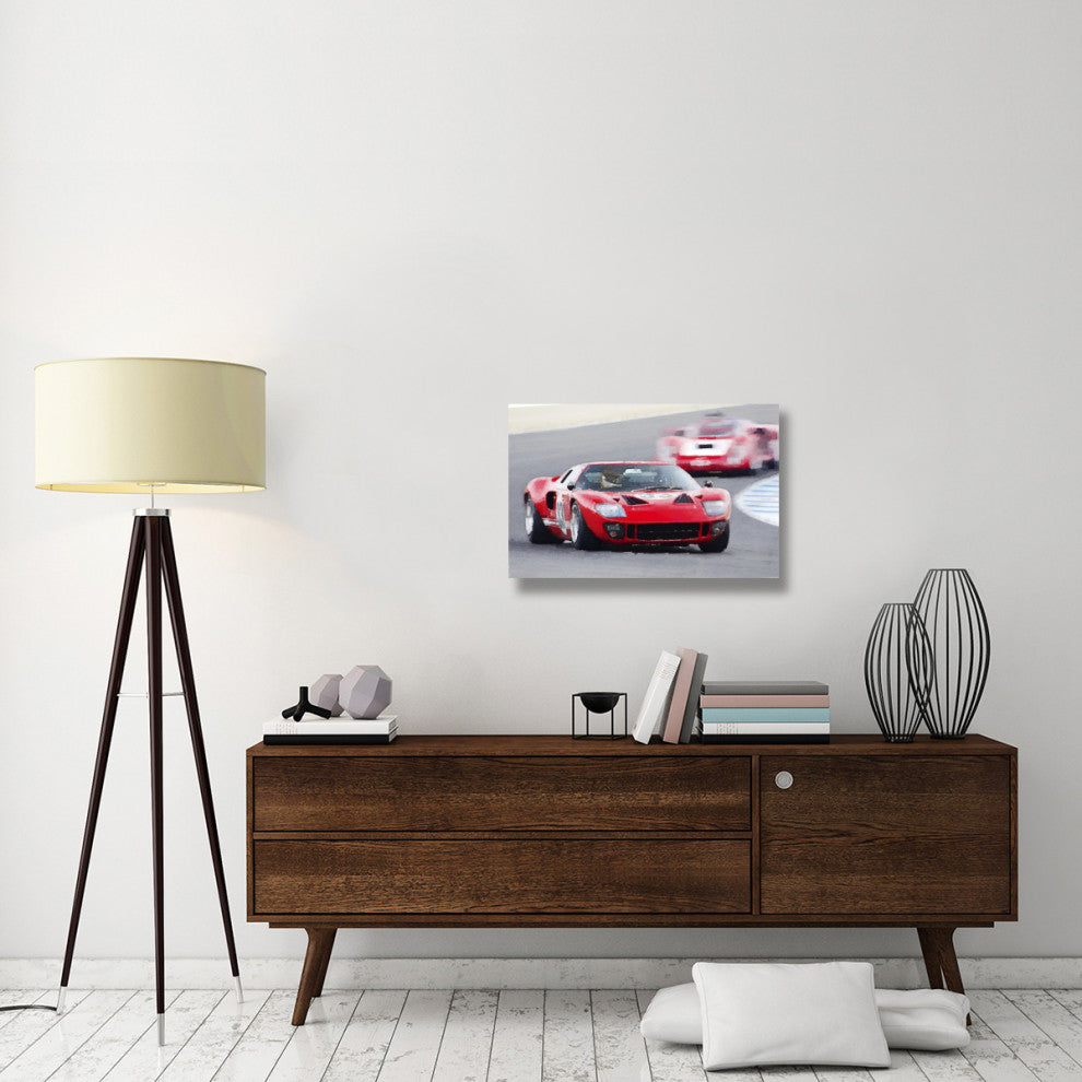 "Ford GT40 Race in Monterey Watercolor" Fine Art Print