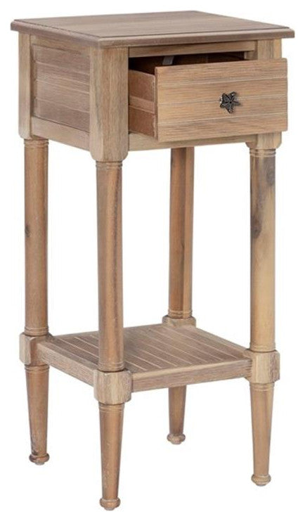 Home Square Wood Accent Starfish Coastal Side Table in Natural - Set of 2