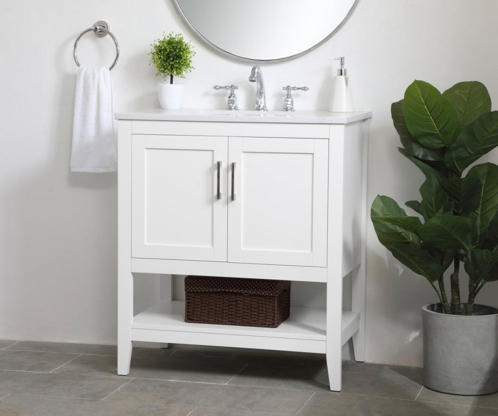 Elegant VF16030WH 30"Single Bathroom Vanity, White