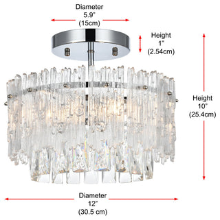 Home Living 12" Flush Mount, Chrome