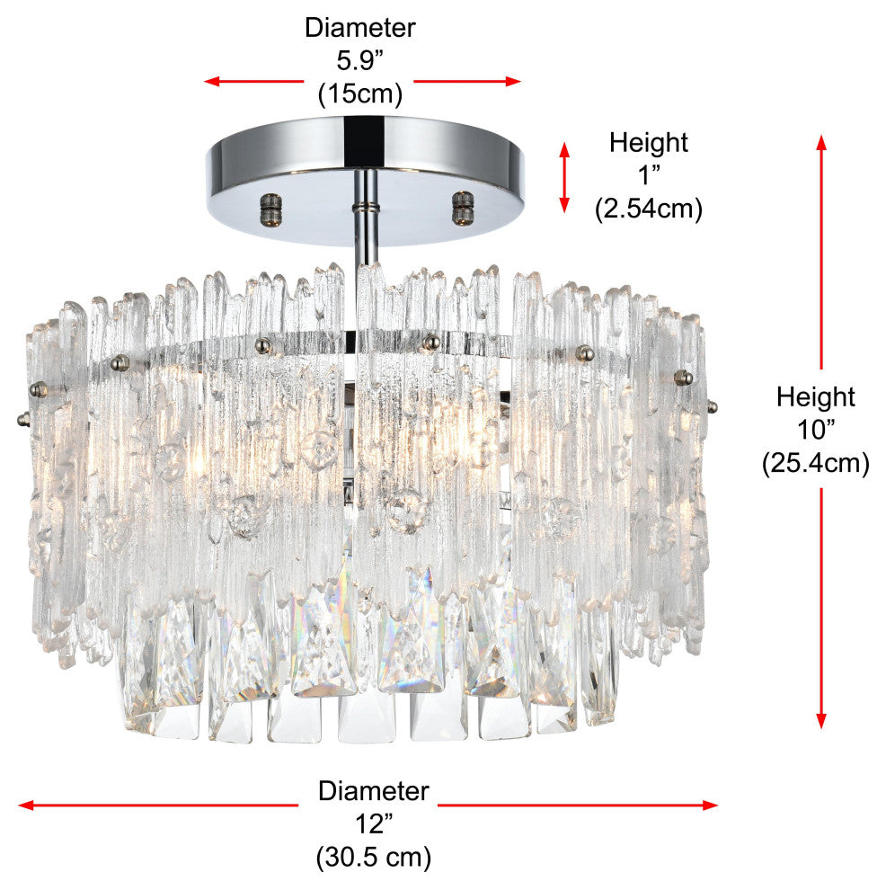 Home Living 12" Flush Mount, Chrome