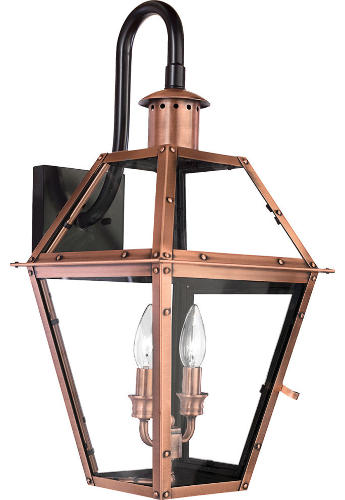 Quoizel RO8411AC Two Light Outdoor Wall Lantern Rue De Royal Aged Copper