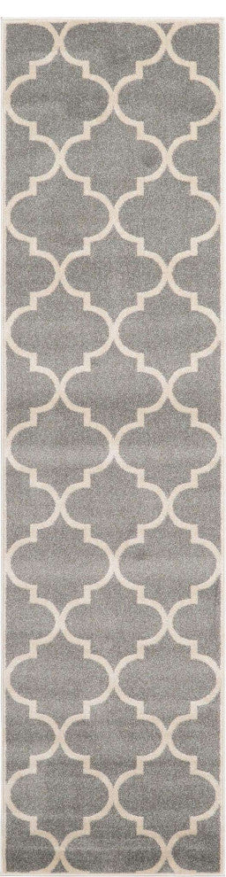 Rug Unique Loom Trellis Gray Runner 2' 7 x 10' 0