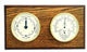 Tide Clock and Thermometer With Hygrometer on Oak Wood