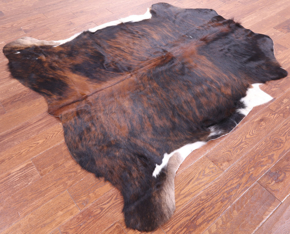 5' 10" X 5' 9" Organic Natural Hair-On Cowhide Area Rug C1943