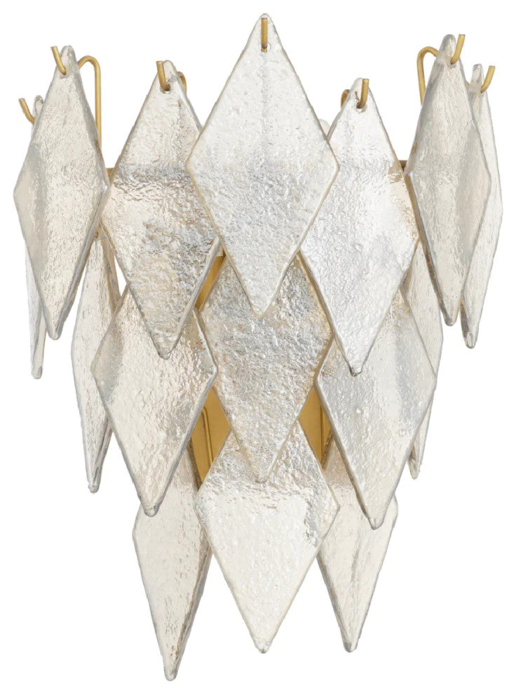 Sugared Glass Cascading Wall Lamp, Eichholtz Rhombus