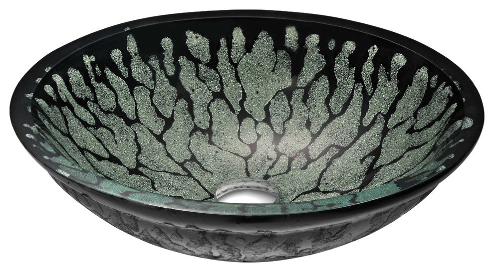 ANZZI Bravo Series Deco-Glass Vessel Sink with Enti Faucet, Polished Chrome