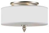 Luxo 3-Light Drum Shade Nickel Flush Mount