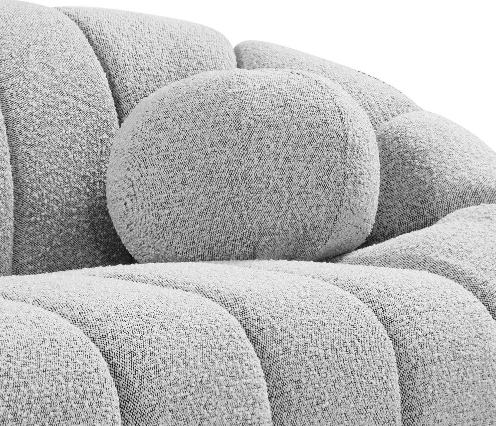 Elijah Boucle Fabric Upholstered Chair, Grey